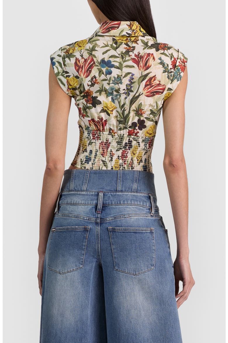 Kim Paneled Corset Top, Alternate, color, DESERT SPRIGS VANILLA