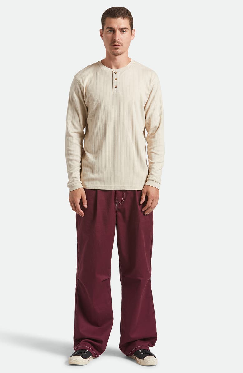 Brixton Standard Fit Long Sleeve Cotton Rib Henley, Alternate, color, Beige