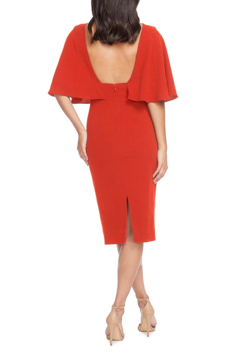 Louisa Butterfly Sleeve Cocktail Dress, Alternate, color, POPPY