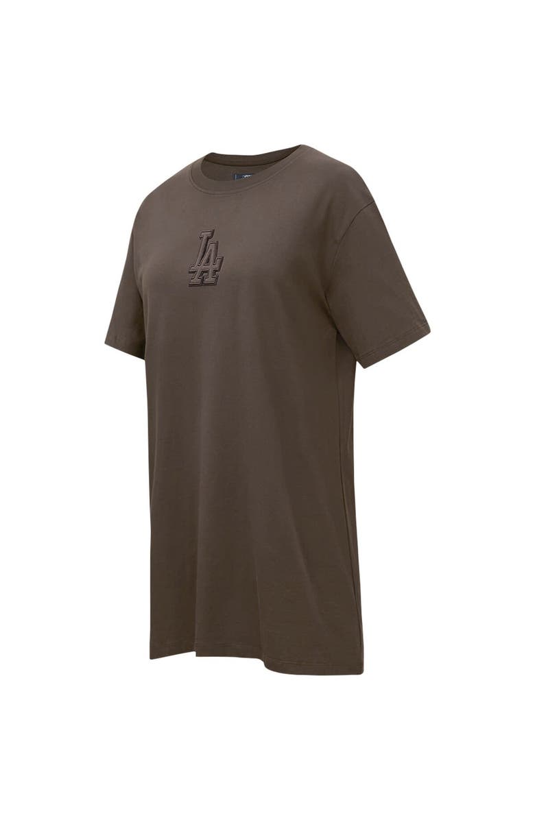 PRO STANDARD Women's Pro Standard Brown Los Angeles Dodgers Neutral T-Shirt Dress, Alternate, color, Brown