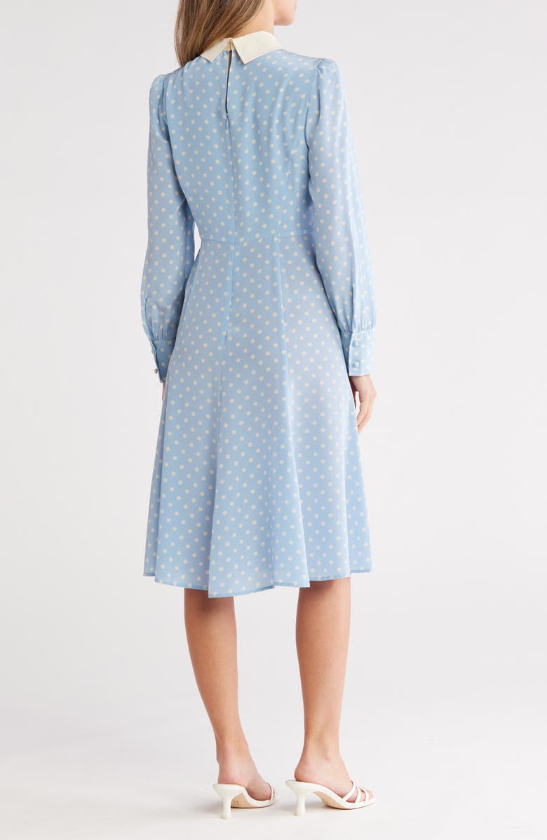 LK Bennett Mathilde Long Sleeve Silk Shirtdress, Alternate, color, 