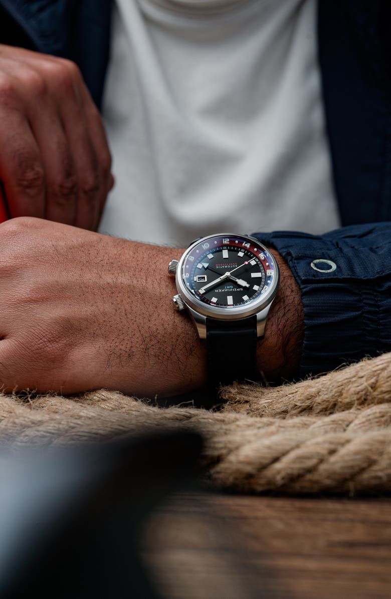 SPINNAKER Bradner GMT Automatic Bracelet Watch, 42mm, Alternate, color, Black