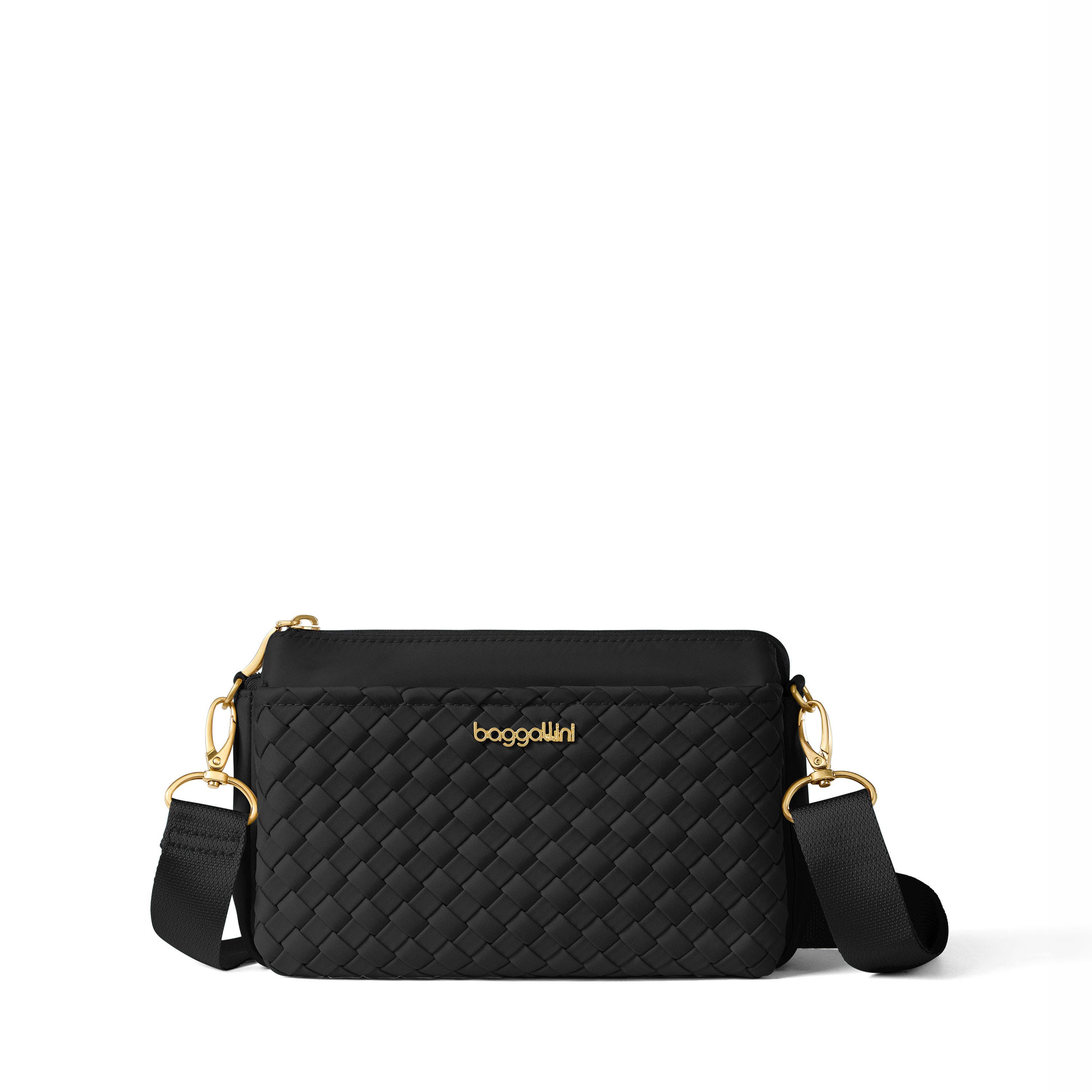 Perry Woven Crossbody, Main, color, BLACK WOVEN TWILL
