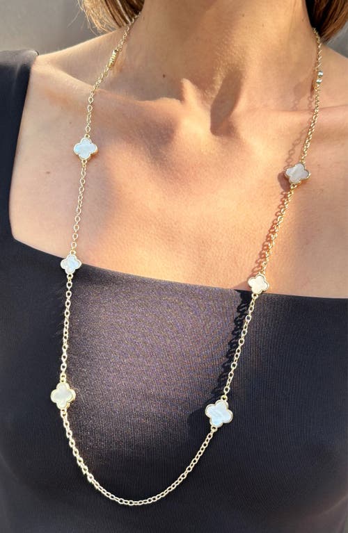 Adornia Clover Station Necklace In White