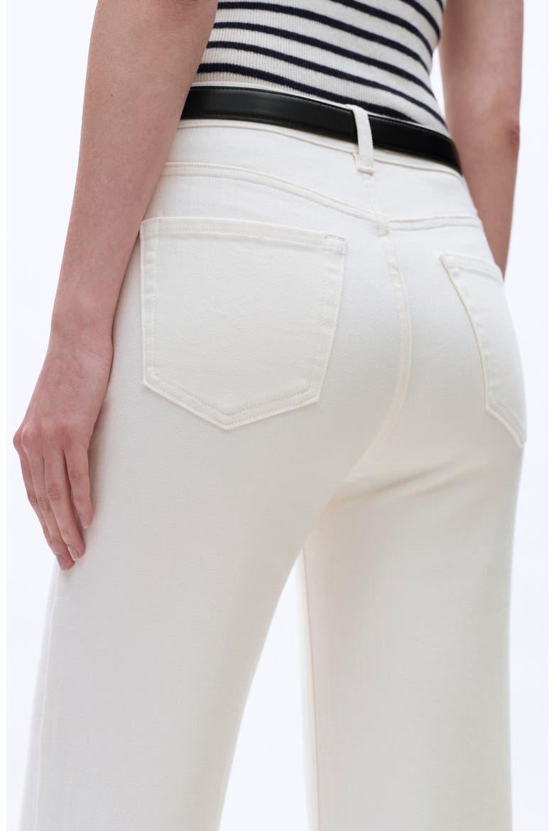 High Waist Raw Hem Wide Leg Jeans, Alternate, color, WHITE
