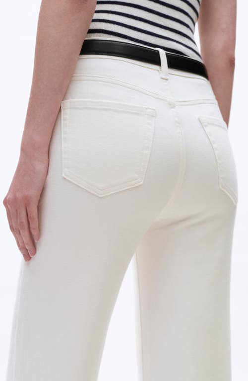 Bayeas High Waist Raw Hem Wide Leg Jeans In White