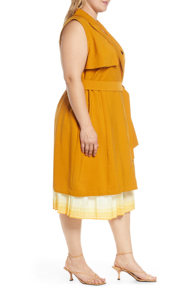 ELOQUII Sleeveless Trench Coat, Alternate, color,