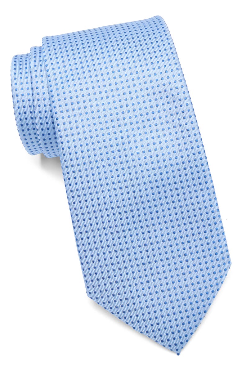 TOM BAINE Polka Dot Satin Tie, Main, color, Blue