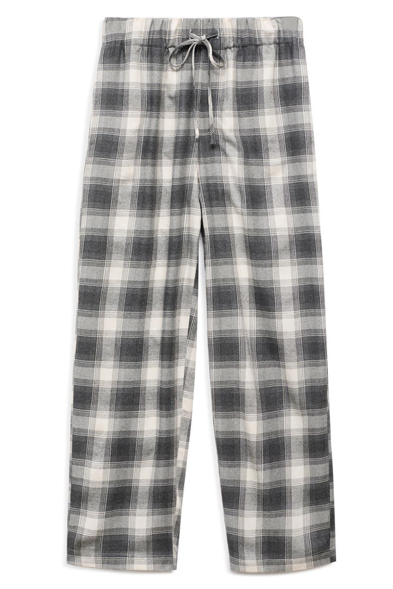 Plaid Flannel Pajama Pants, Alternate, color, GREY