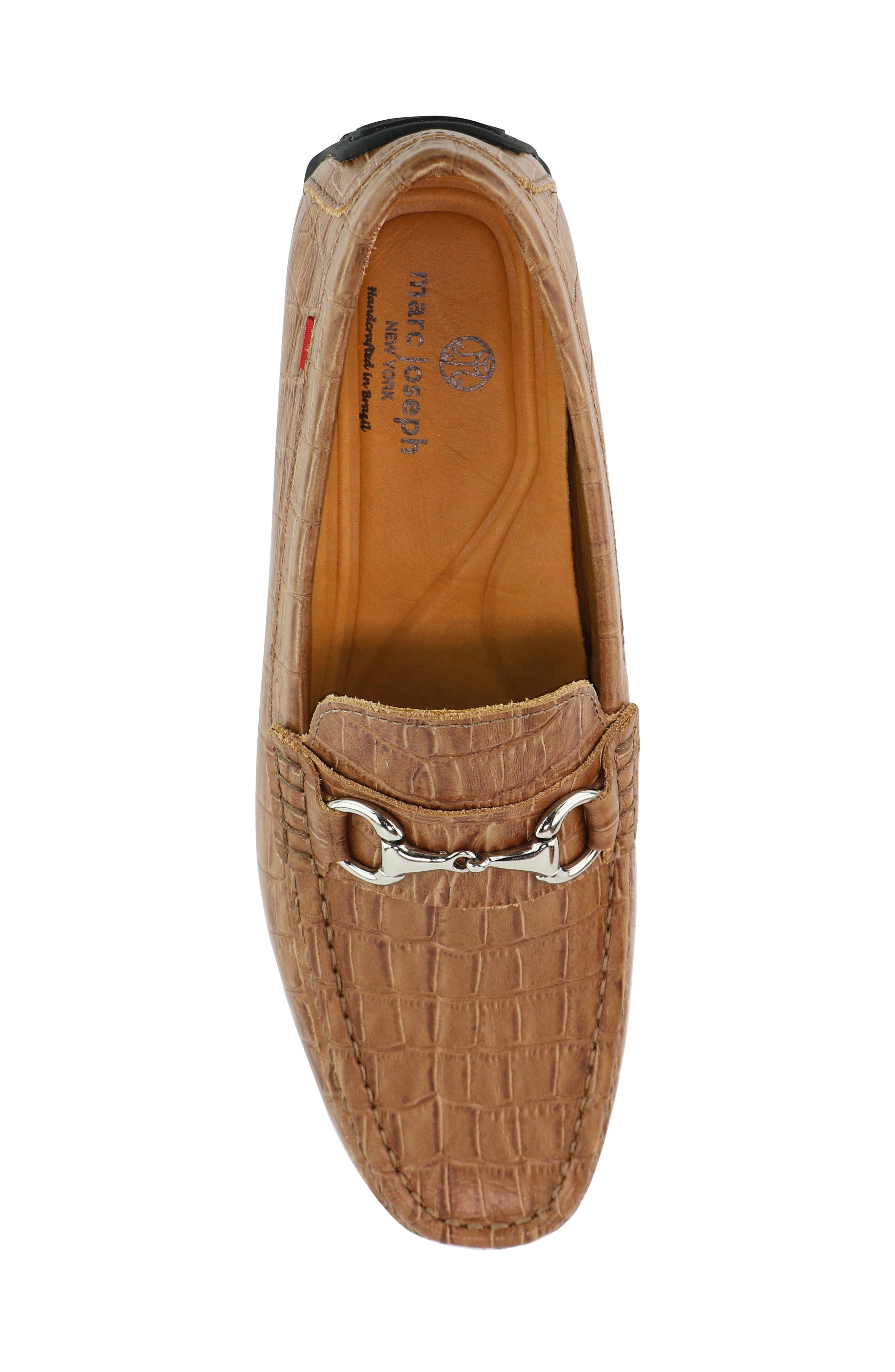 Central Park Leather Slip on Buckle Loafer, Alternate, color, Cognac Croco
