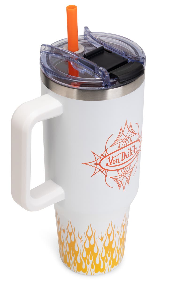 Von Dutch 40oz Double Walled Insulated Stainless Steel Tumbler, Alternate, color, White City Of Angels