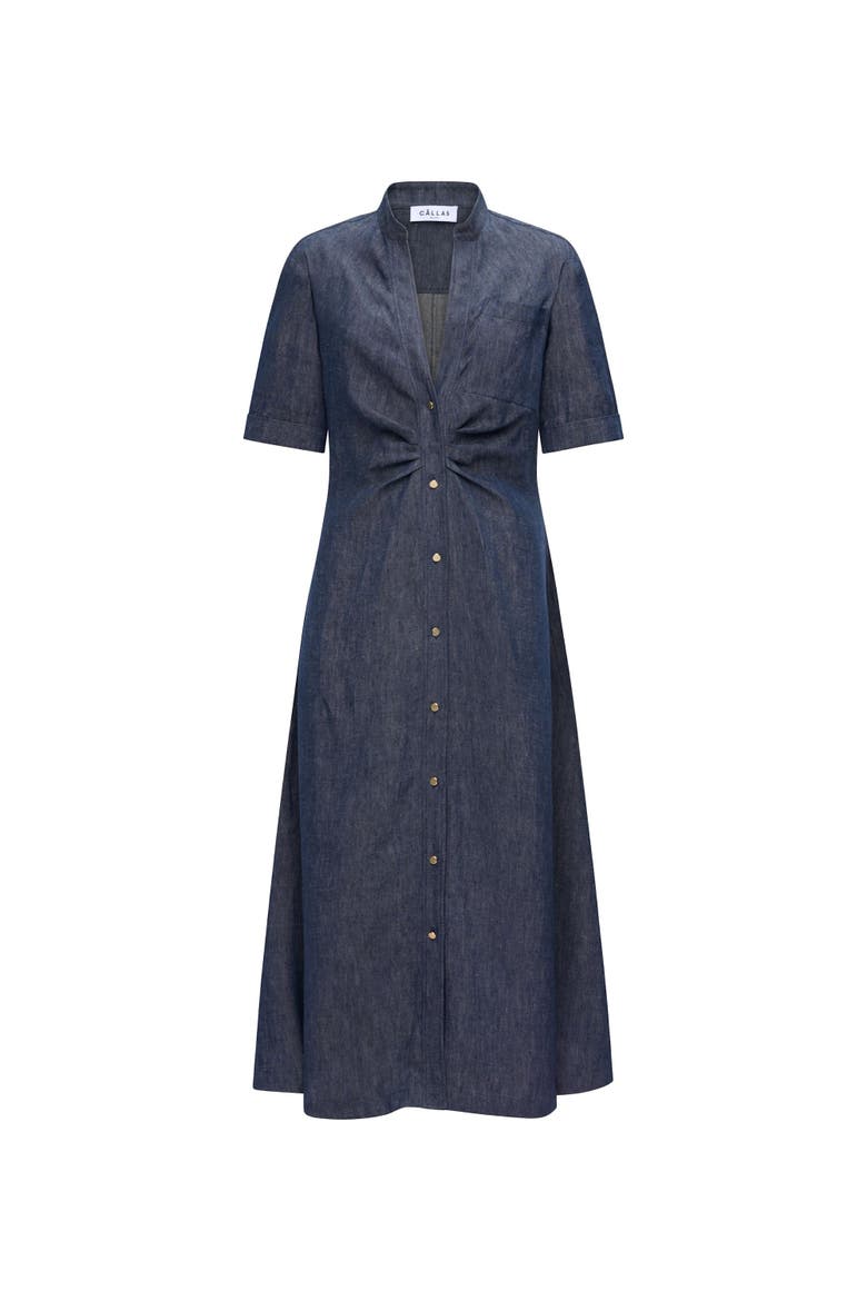 Noor A-Line Shirtdress, Main, color, Indigo Blue
