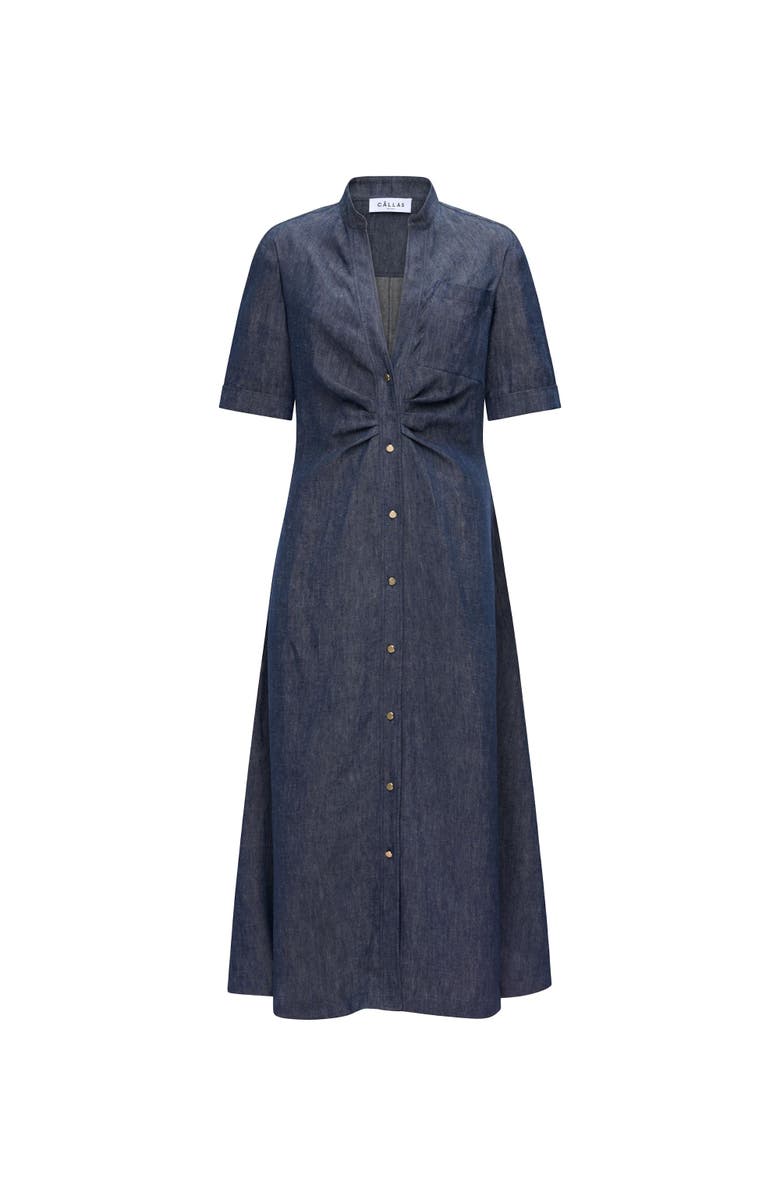 Callas Milano Noor A-Line Shirtdress, Main, color, Indigo Blue