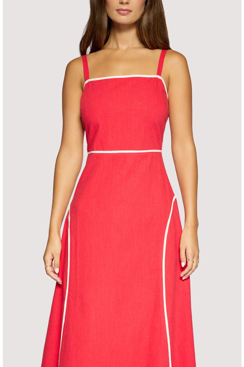 Saffron Muse Maxi Sundress, Alternate, color, RED