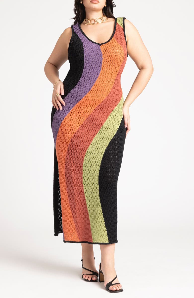 ELOQUII Knit Cover-Up Dress, Main, color, 