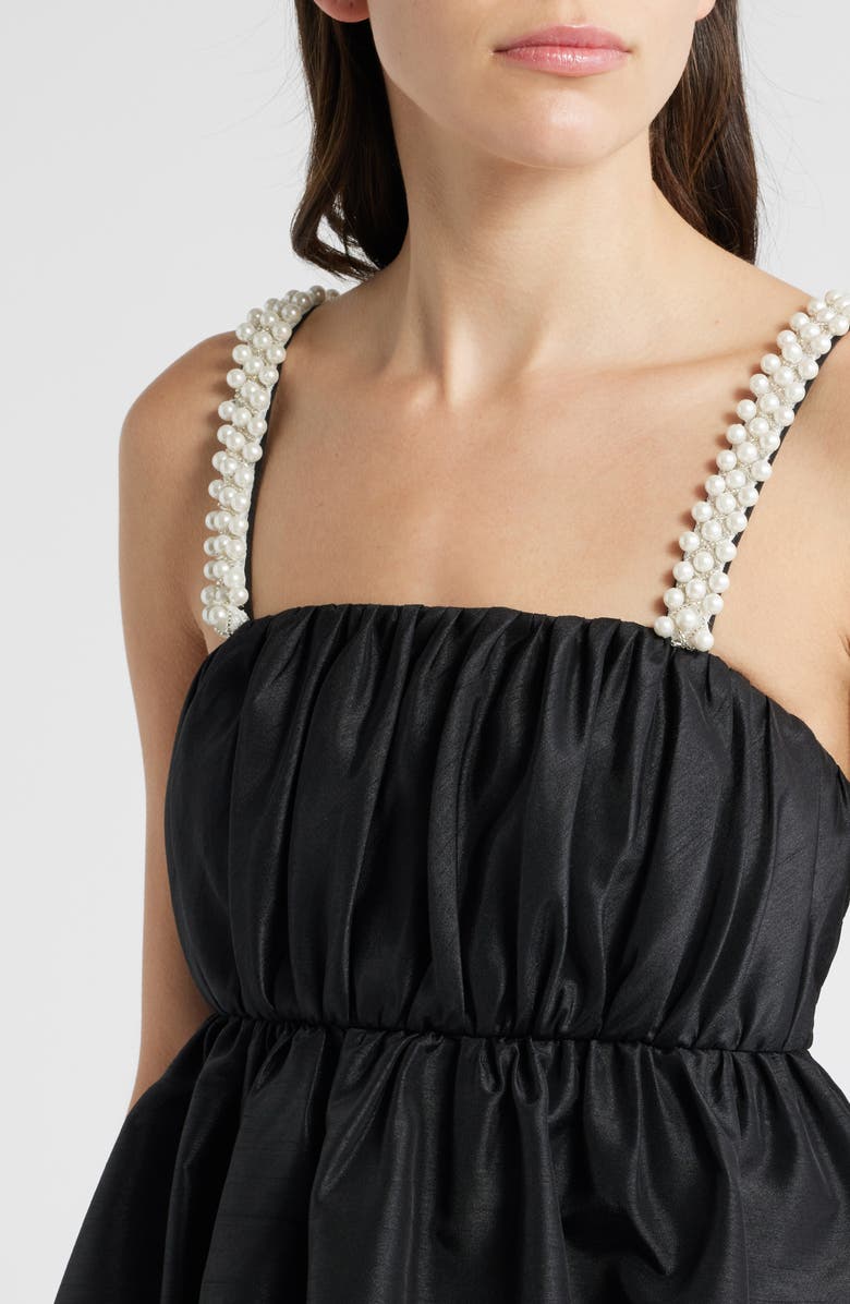 Hutch Faux Pearl Strap Cocktail Babydoll Minidress, Alternate, color,