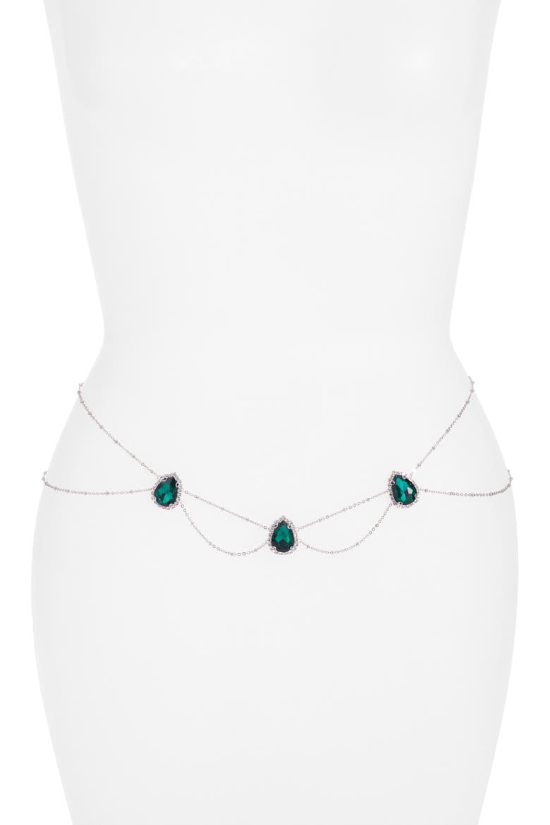 Gaia Belly Chain, Main, color, GREEN