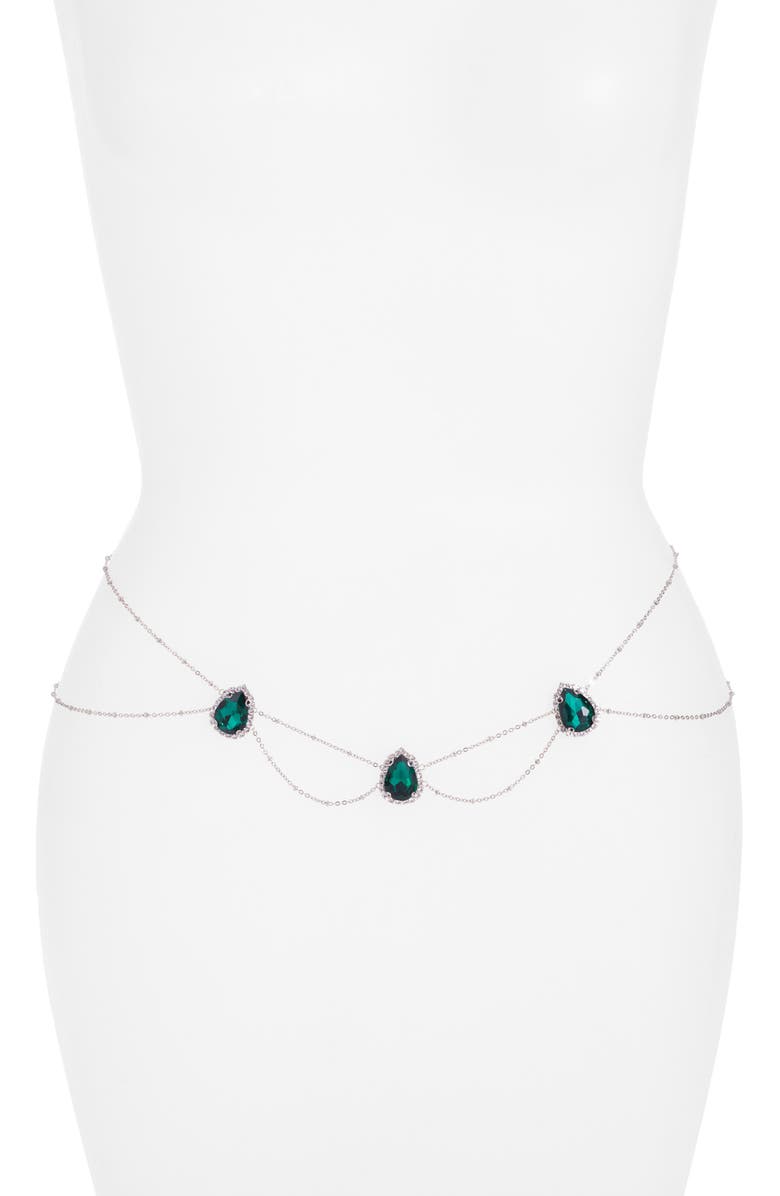 VIDAKUSH Gaia Belly Chain, Main, color, Green