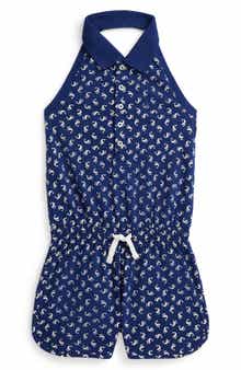 Polo Ralph Lauren Kids' Dolphin Print Mesh Halter Romper