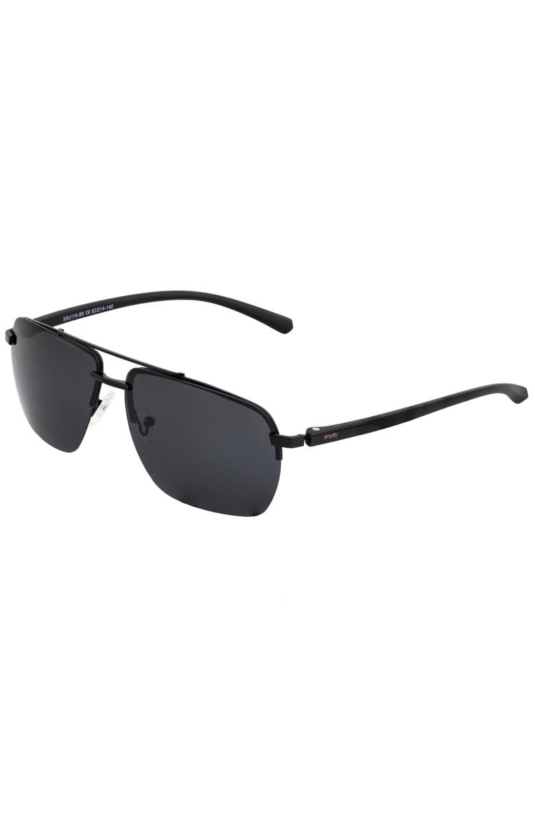 SIMPLIFY Lennox Polarized Sunglasses, Main, color, Black/Black