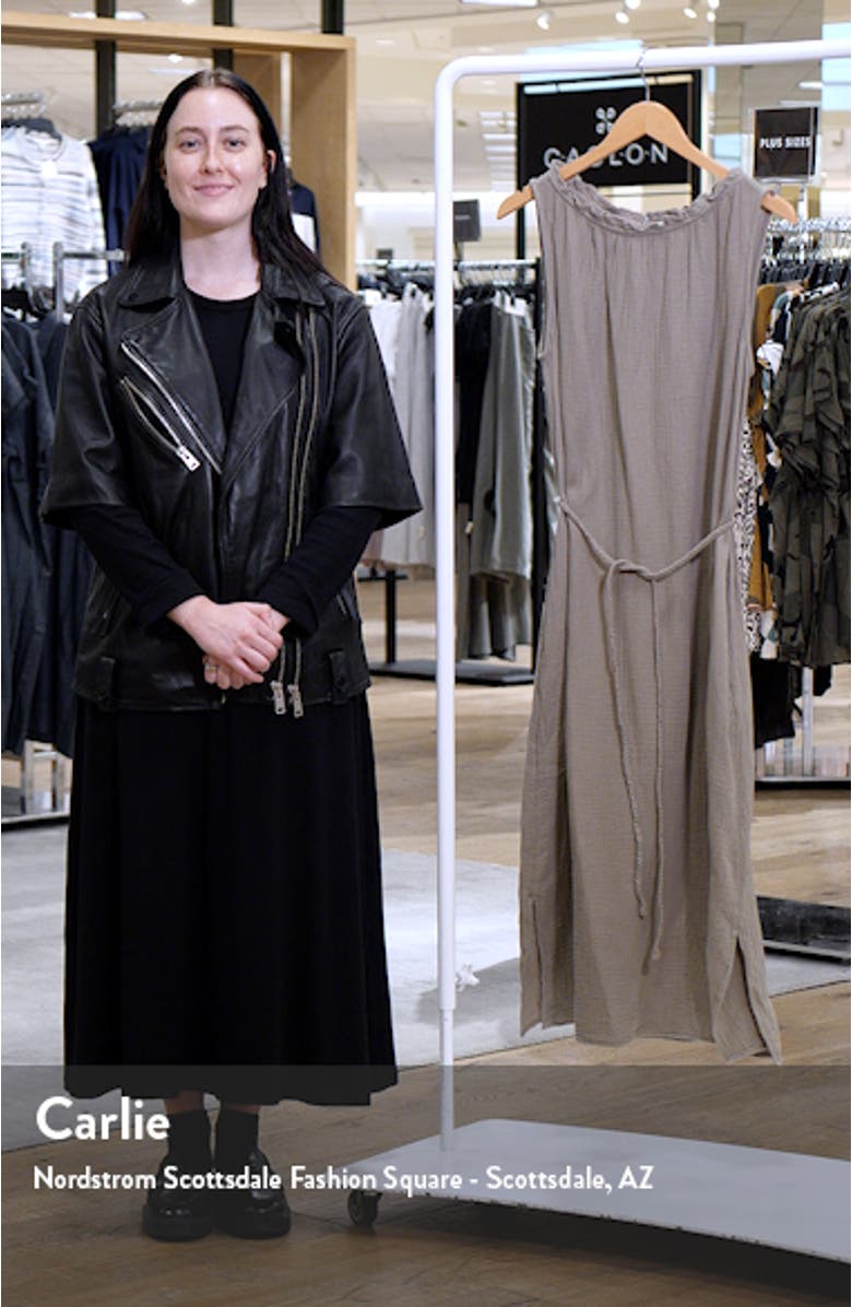 Maddison Ruffle Tie Belt Cotton Midi Dress, sales video thumbnail