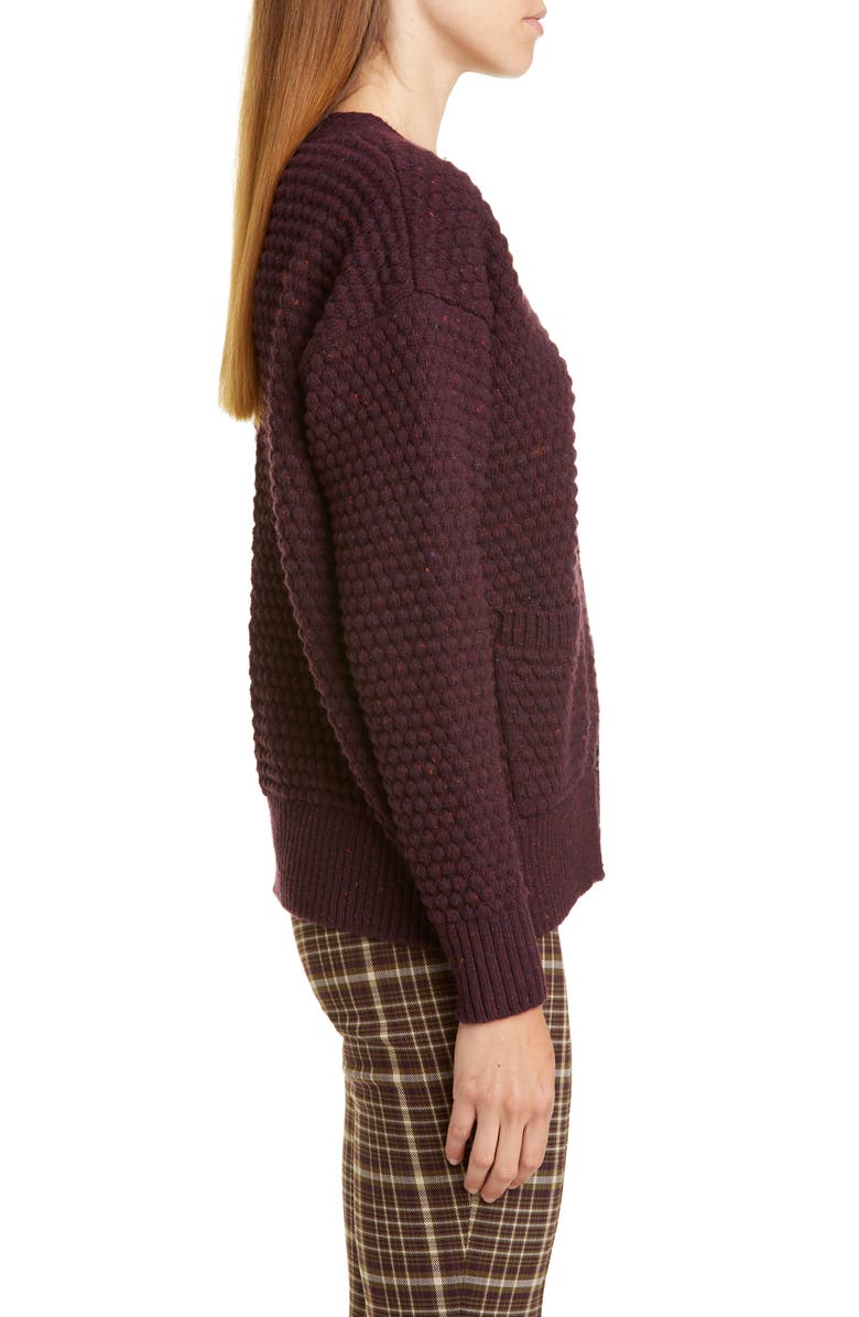 Adam Lippes Marled Wool & Cashmere Crop Cardigan, Alternate, color, 