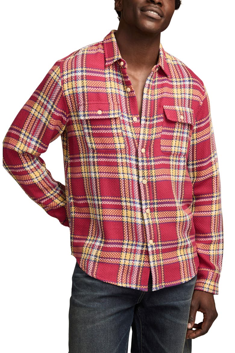 Plaid Flannel Utility Shirt, Main, color, RED PLAID