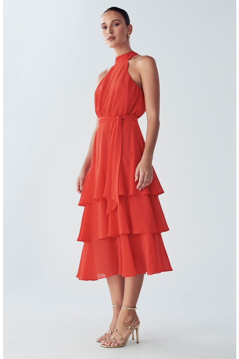 Tony Midi Dress, Alternate, color, Coral