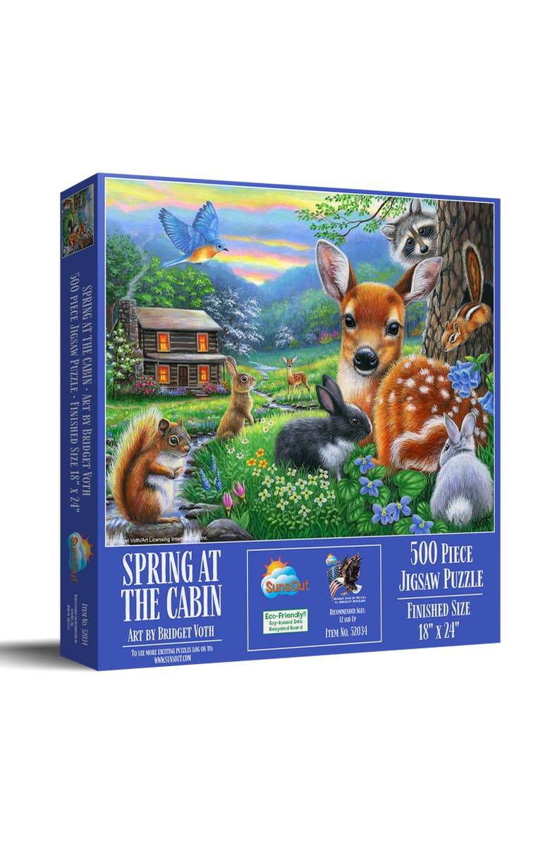 Sunsout Spring at the Cabin 500 piece Jigsaw Puzzle for Adults, Main, color, Multicolor
