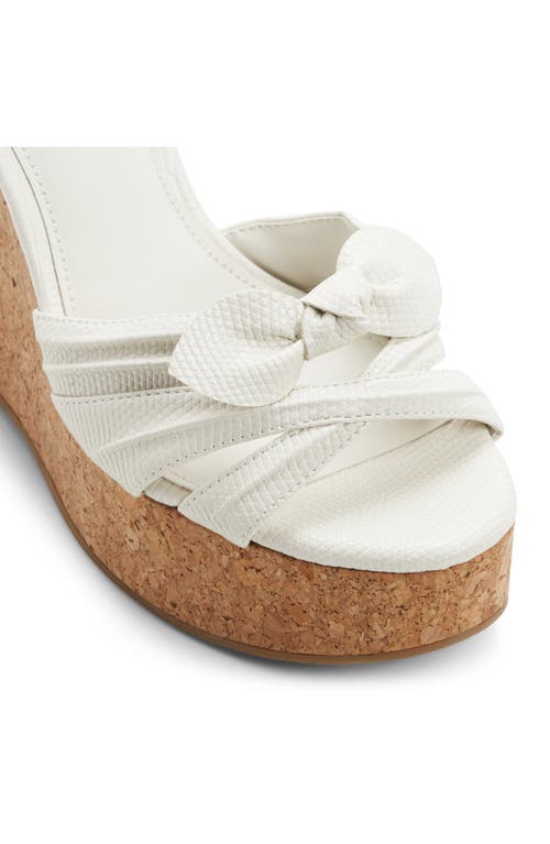 Aldo Tainah Ankle Strap Platform Wedge Sandal In White