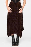Disturbia Sienna Devore Hanky Hem Midi Skirt