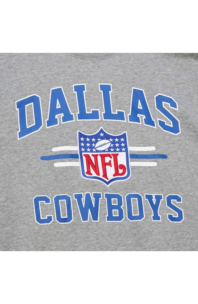 Mitchell & Ness Men's Mitchell & Ness Heather Gray Dallas Cowboys Vintage Logo Pullover Sweatshirt, Alternate, color, Heather Gray