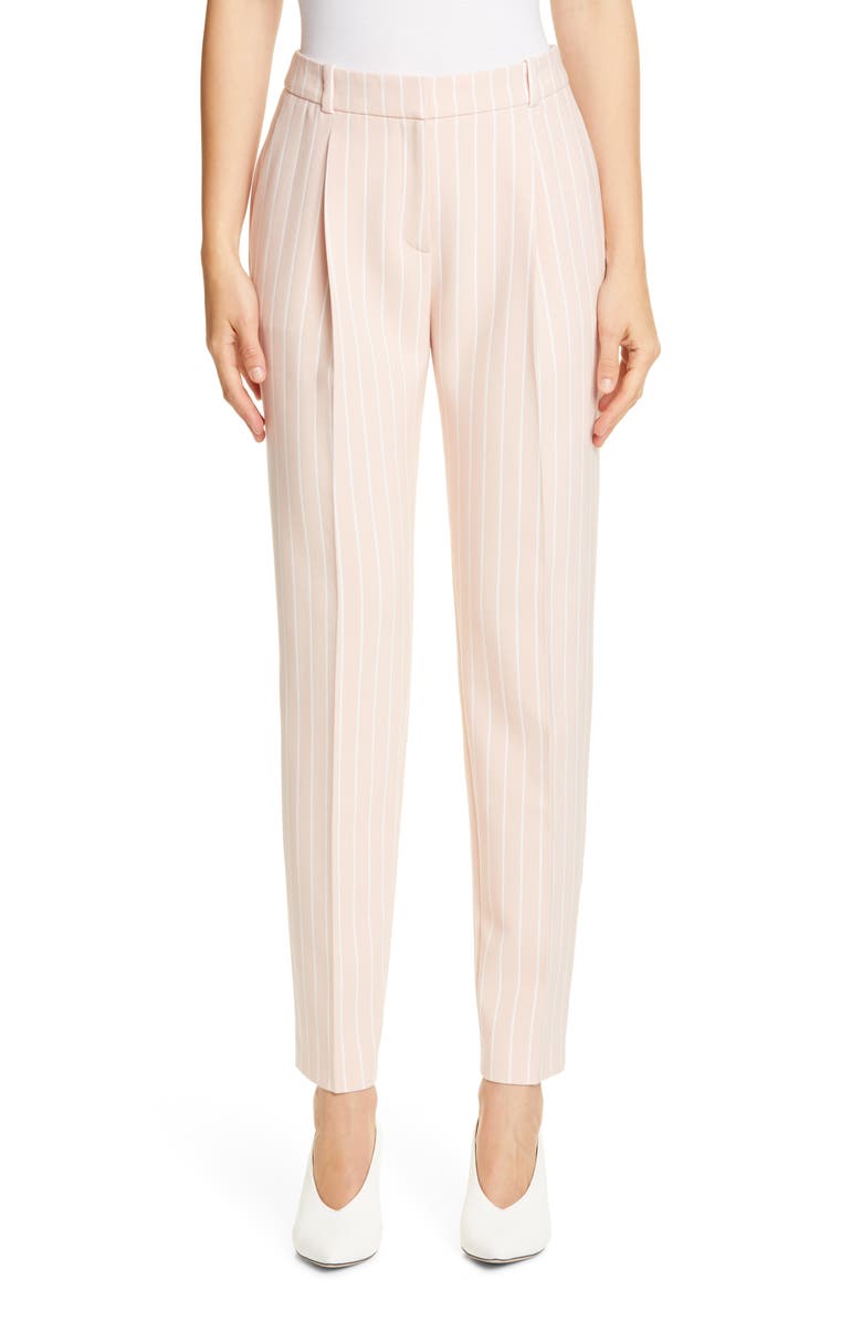 HUGO Harita Pinstripe Ankle Trousers, Main, color, 