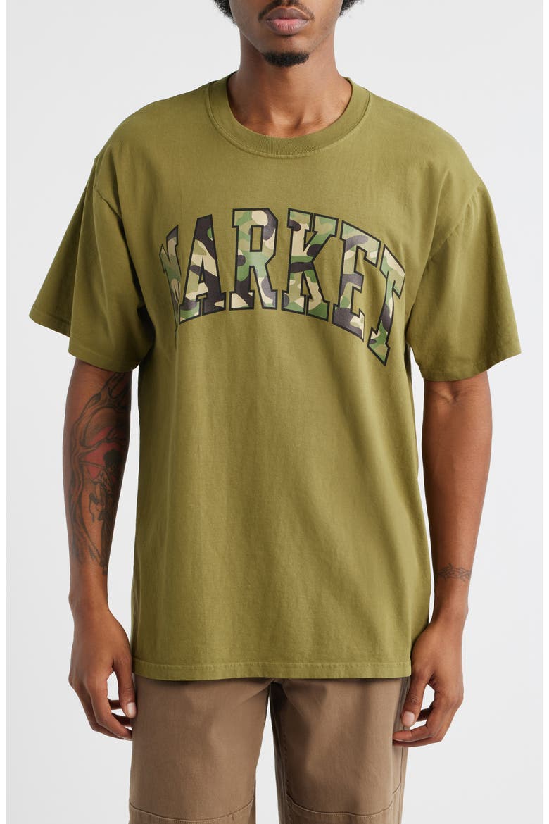 Camouflage Arc Graphic T-Shirt, Main, color, SPHAGNUM