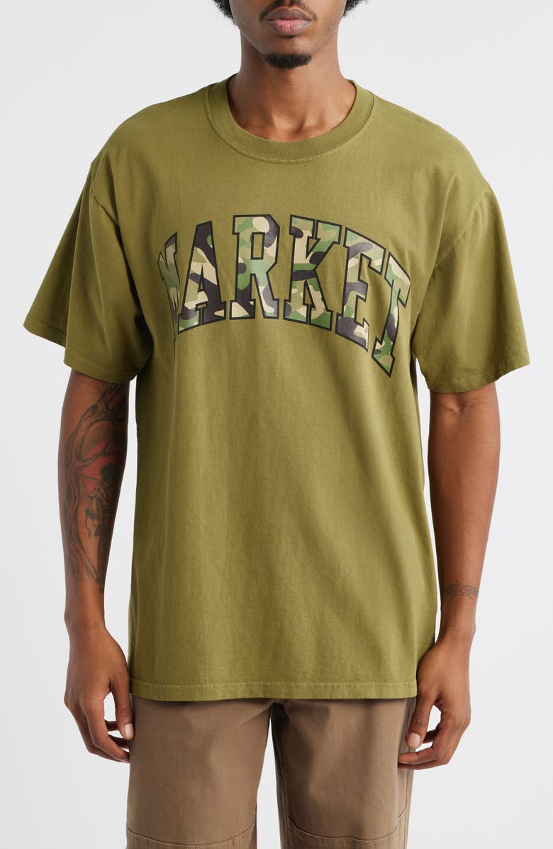 MARKET Camouflage Arc Graphic T-Shirt, Main, color, Sphagnum