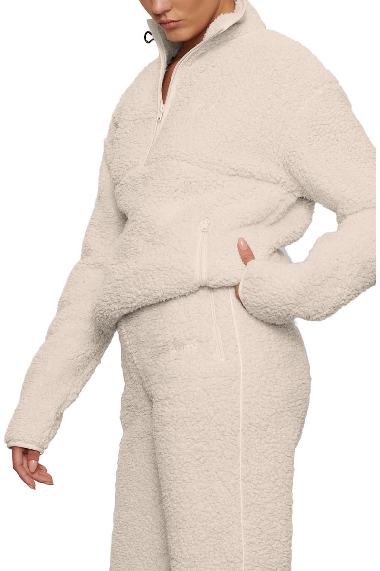 Teddy High Pile Fleece Pullover, Alternate, color, BONE