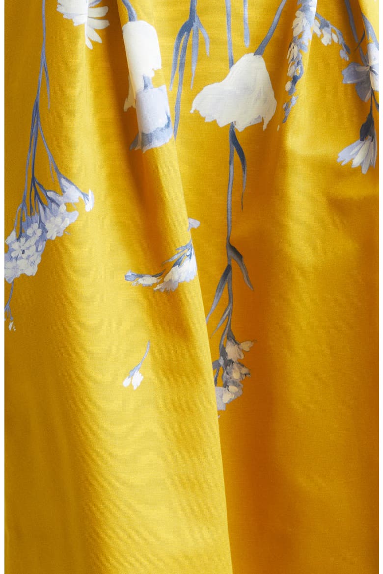 Floral Faille Off the Shoulder Gown, Alternate, color, OCHRE MULTI