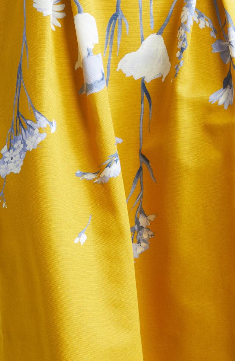 Lela Rose Floral Faille Off the Shoulder Gown, Alternate, color, Ochre Multi