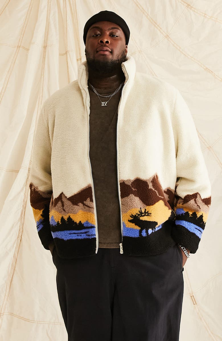 ASOS DESIGN High Pile Fleece Jacket, Alternate, color, 