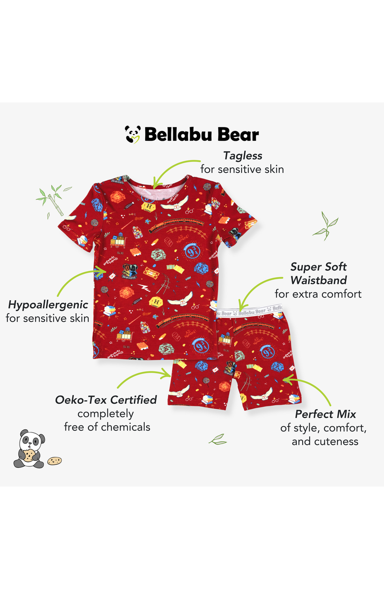 Bellabu Bear Hogwarts Express Kids 2-Piece Short Sleeve & Shorts Pajama Set, Alternate, color,