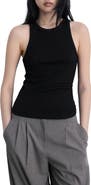 MANGO Fine Rib Knit Tank