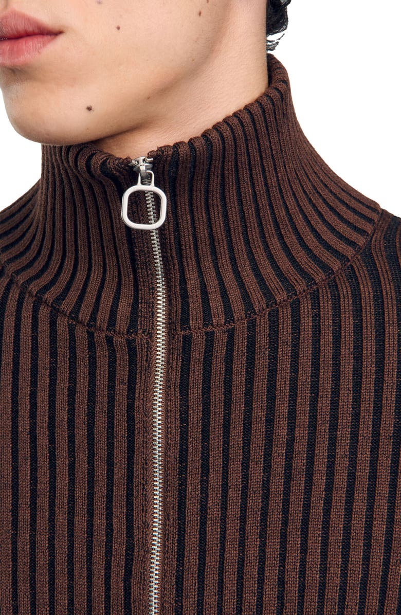 SANDRO Ribbed cardigan, Alternate, color, 