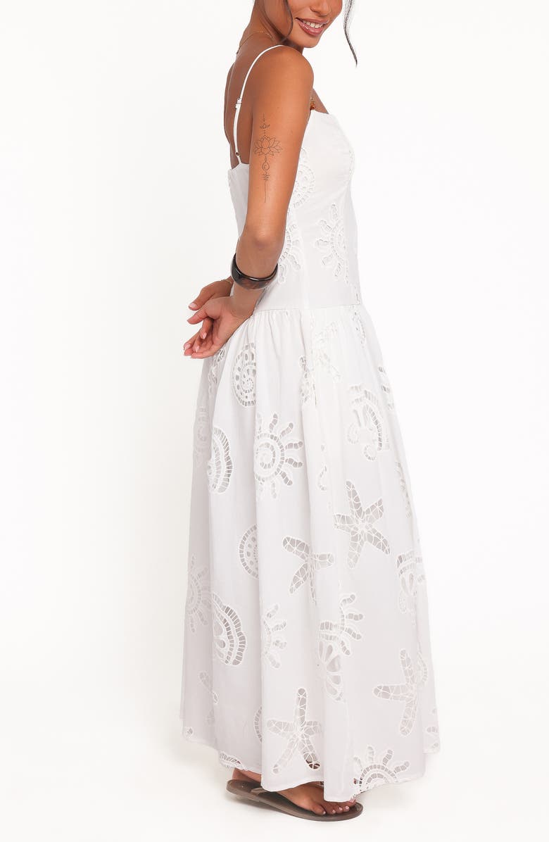 Petal & Pup Hollywell Openwork Embroidered Maxi Dress, Alternate, color, White Seashell Broderie