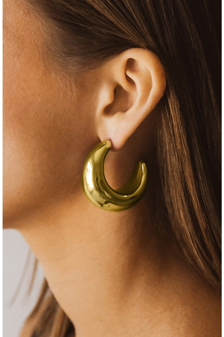 Eclipse Hoop Earrings, Alternate, color, GOLD