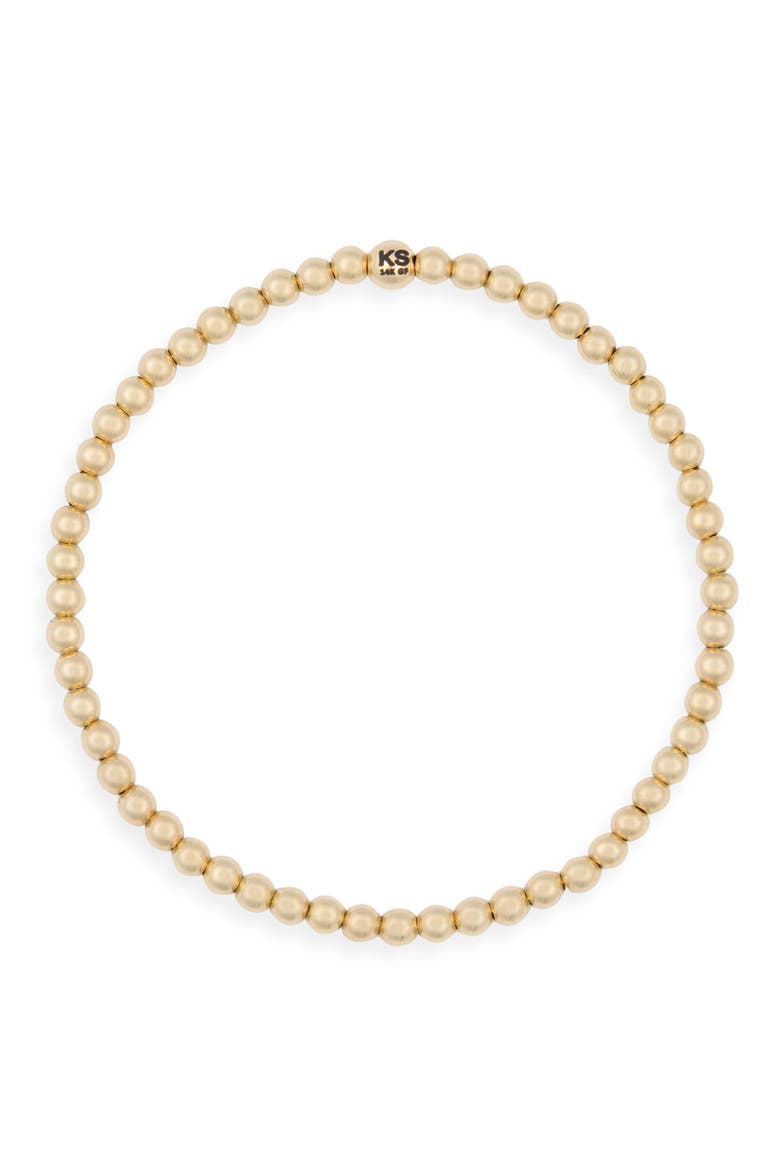 3mm Beaded Stretch Bracelet, Main, color, 14K GOLD-FILLED