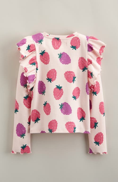 Tucker + Tate Kids' Ruffle Sleeve Rib Top In Pink