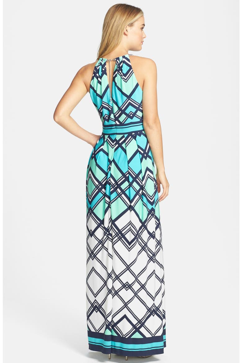 Graphic Print Jersey Maxi Dress, Alternate, color, TEAL