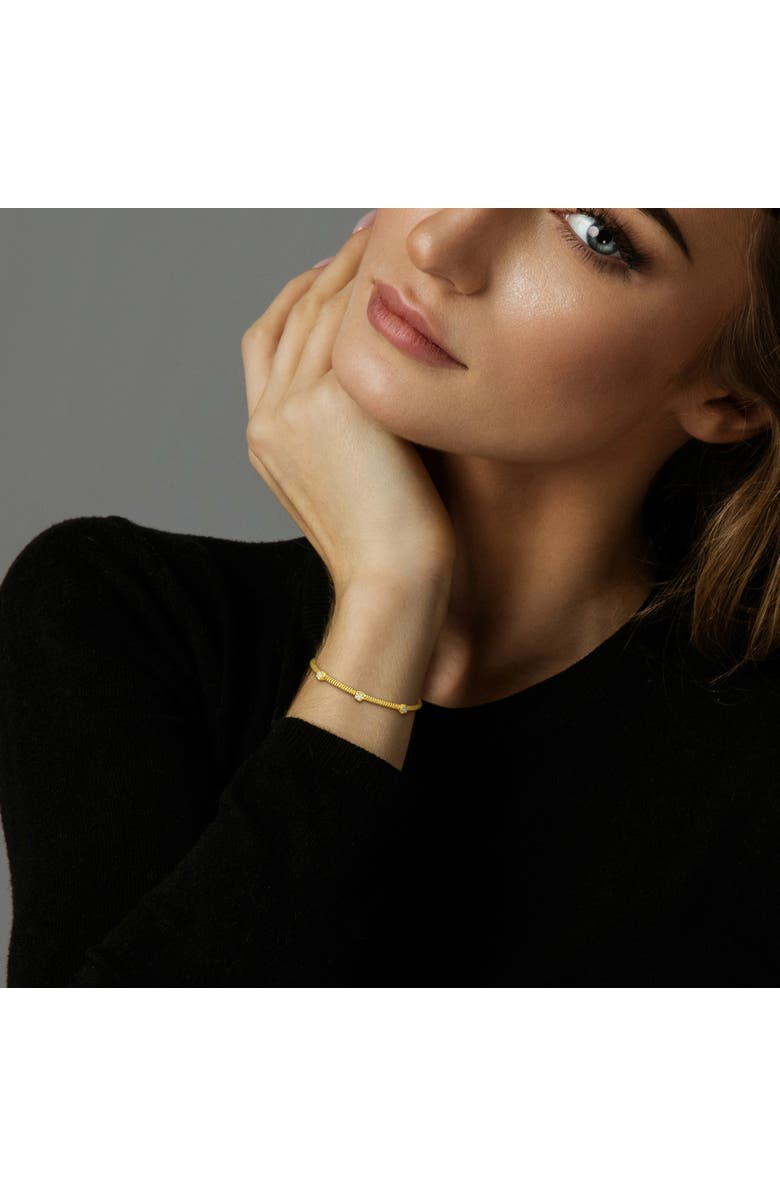 Julianna B. Cubic Zirconia Twist Station Bangle, Alternate, color, Yellow-Plated