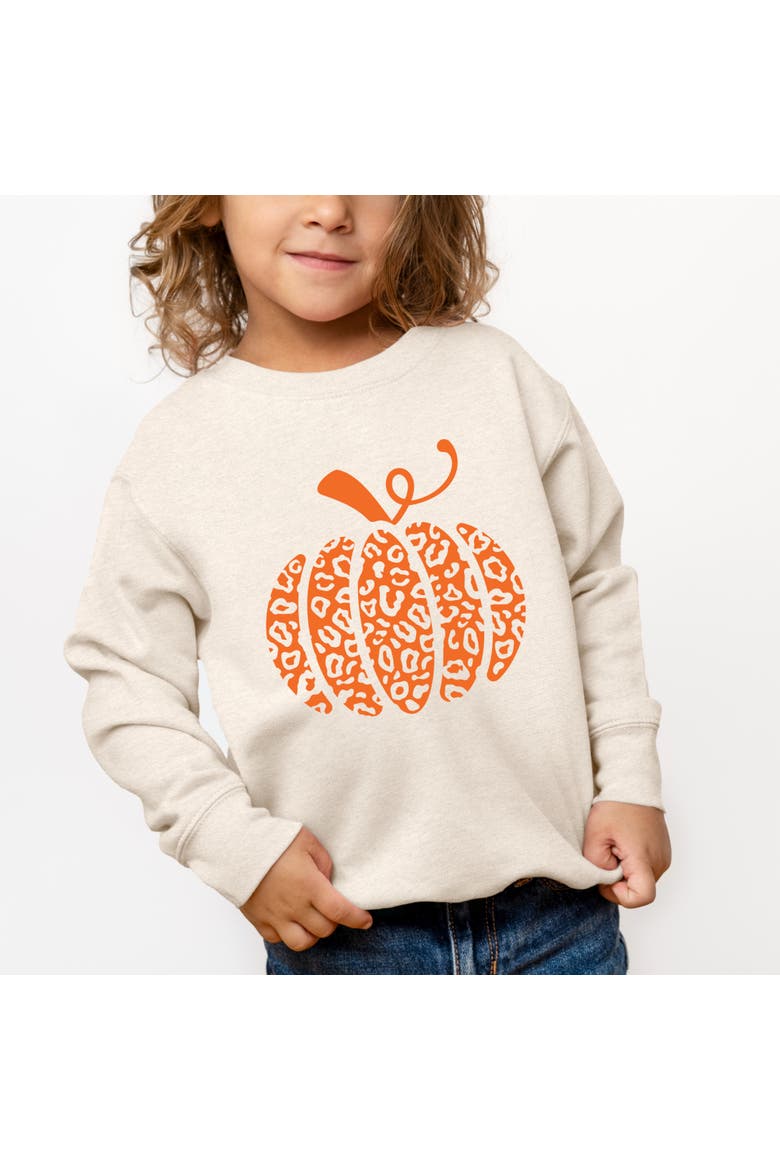 Leopard Pumpkin Sweatshirt Toddler, Alternate, color, Natural