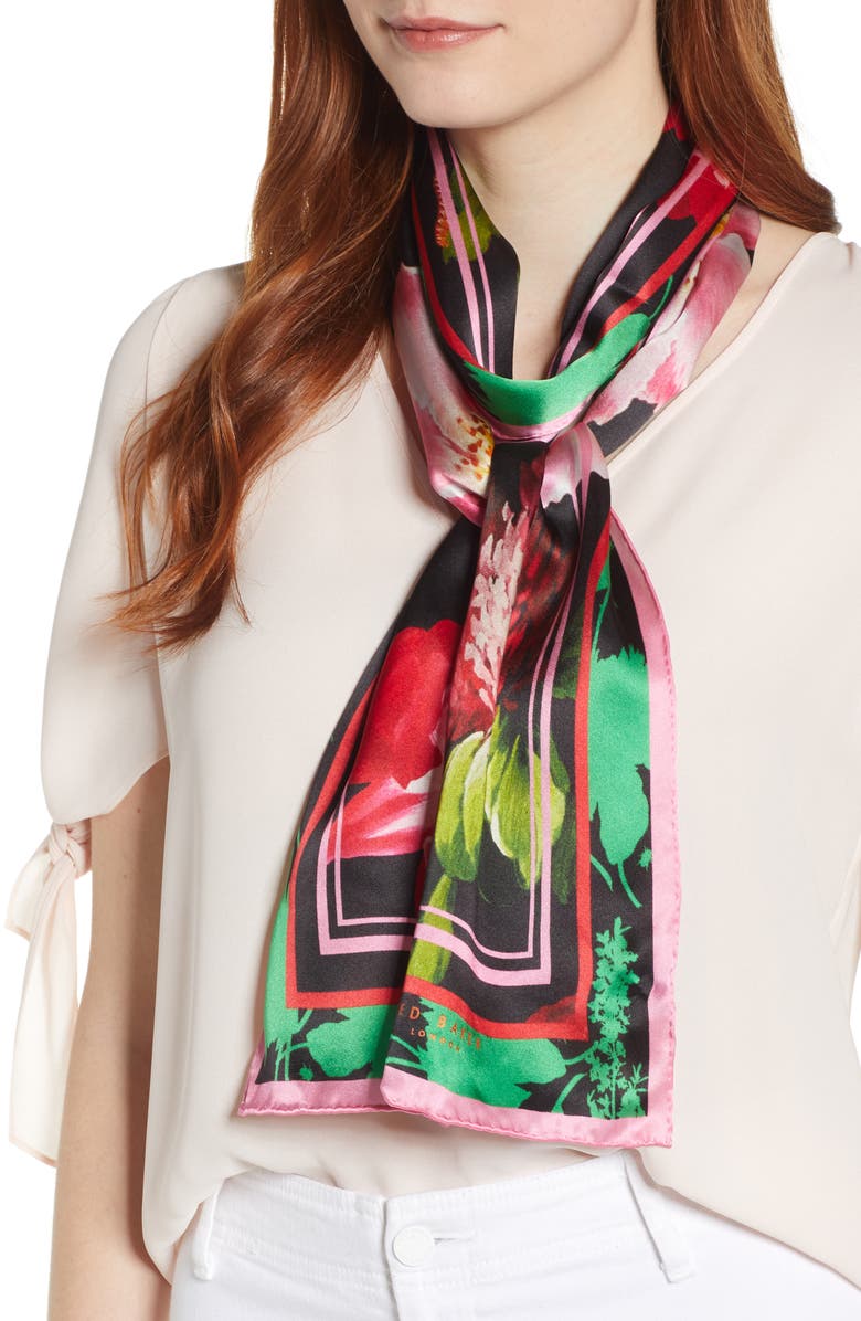 Ted Baker London Berry Sundae Floral Silk Scarf, Main, color, 